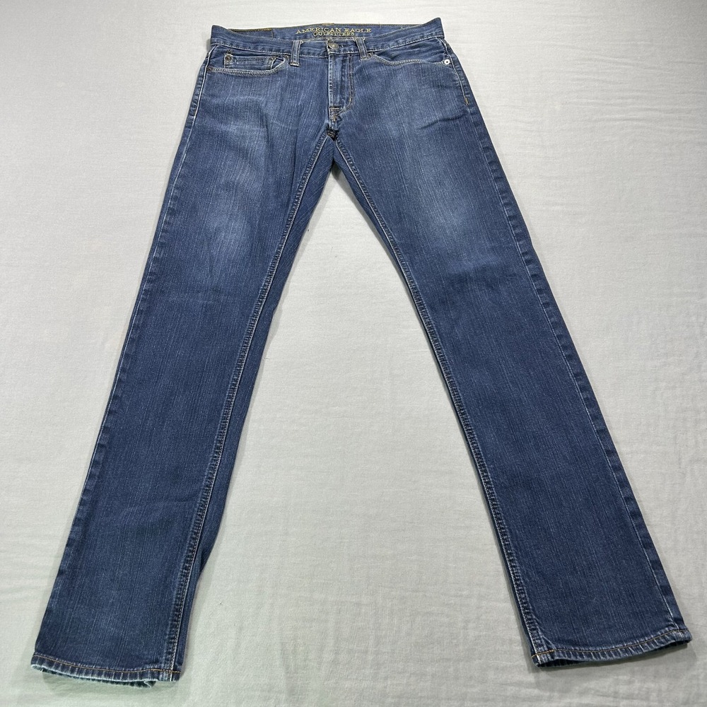 American Eagle Jeans Mens 30x32 Blue Denim Slim Fit Straight Leg Skinny